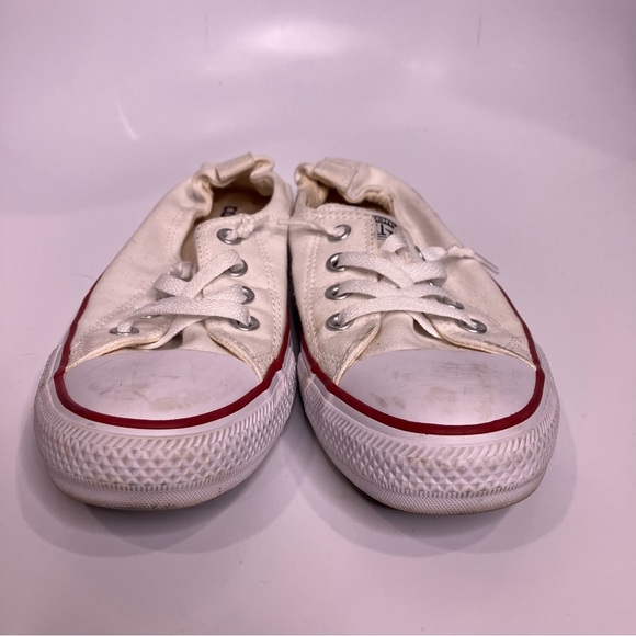 Converse white lace up sneakers women’s size 9 casual skater skateboard canvas - Picture 2 of 7